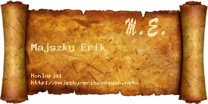 Majszky Erik névjegykártya